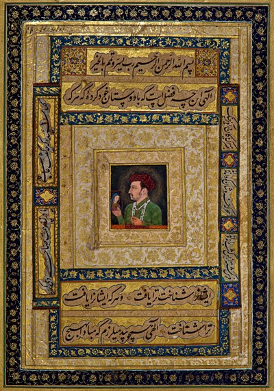 Jahangir Holding the Picture of Madonna by Unbekannt Unbekannt